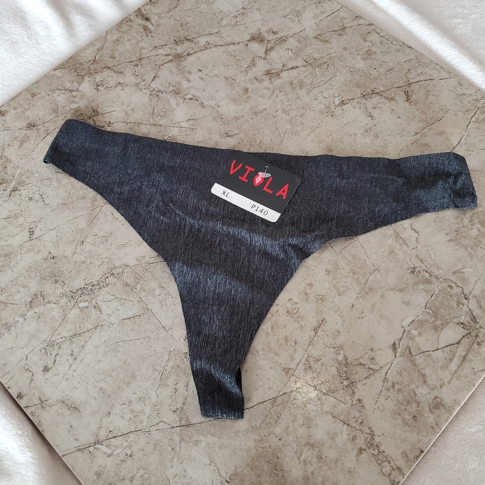 Lasercut Thong Panties Black